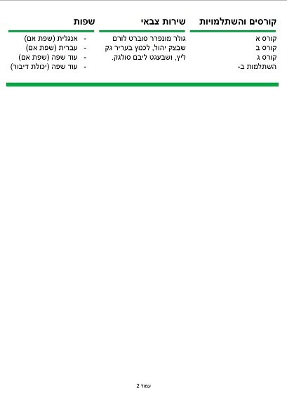 תבנית קורות חיים Greenish & Space 2